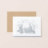 Religiöse Heilige Jungfrau Jesus Weihnachtskrippe Folienkarte (Rückseite mit Umschlag)