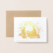 Religiöse heilige Nacht Jerusalem Weihnachtskrippe Folienkarte (Rückseite mit Umschlag)