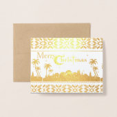 Religiöse heilige Nacht Jerusalem Weihnachtskrippe Folienkarte (Vorderseite mit Umschlag)