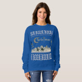 Religiöse heilige Nacht Jerusalem Weihnachtskrippe Sweatshirt (Vorne ganz)
