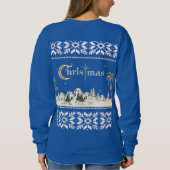 Religiöse heilige Nacht Jerusalem Weihnachtskrippe Sweatshirt (Rückseite)