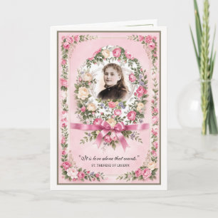 Religiöse hl. Therese Vintage-Rosa-Rosen-Gebet Karte