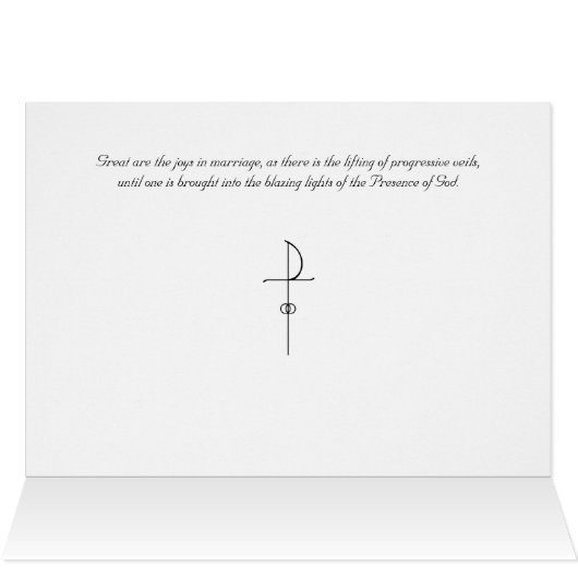 Religiöse Hochzeitkarte (Innenansicht Horizontal (Oben))