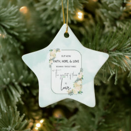 Religiöse Hochzeitstag-Jubiläum Faith Hope-Liebe Keramik Ornament