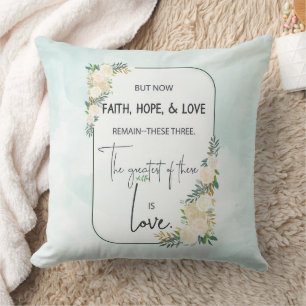 Religiöse Hochzeitstag-Jubiläum Faith Hope-Liebe Kissen