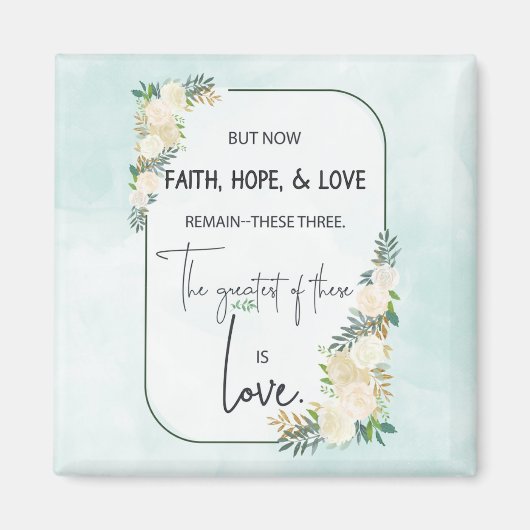 Religiöse Hochzeitstag-Jubiläum Faith Hope-Liebe Magnet (Vorne)