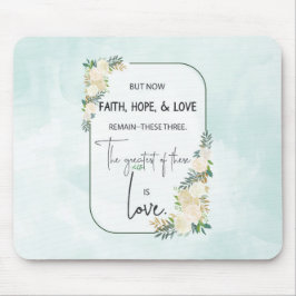 Religiöse Hochzeitstag-Jubiläum Faith Hope-Liebe Mousepad
