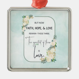 Religiöse Hochzeitstag-Jubiläum Faith Hope-Liebe Ornament Aus Metall