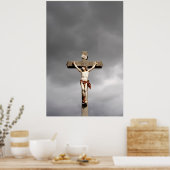 Religiöse Jesus Christus Kreuzigung Skulptur Poster (Küche)