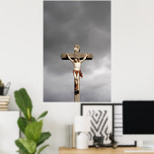 Religiöse Jesus Christus Kreuzigung Skulptur Poster (Heimbüro)
