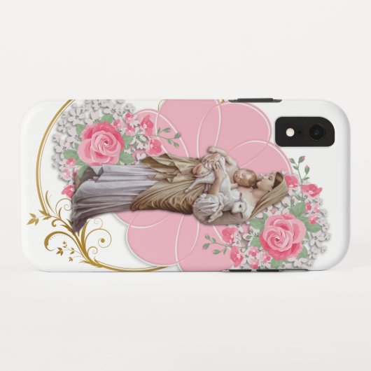 Religiöse Jesus Jungfrau Mary Rosa Rosen Case-Mate iPhone Hülle (Rückseite (Horizontal))