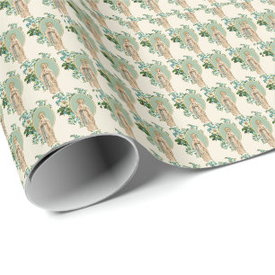 Religiöse Jungfrau Maria Floral Elegant Geschenkpapier