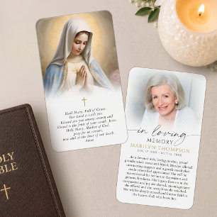 Religiöse Jungfrau Maria Gedenkkreuz Gebetskarte