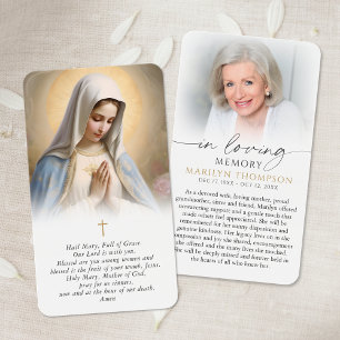 Religiöse Jungfrau Maria Gedenkkreuz Gebetskarte