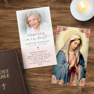 Religiöse Jungfrau Maria Kreuz Foto Gebetskarte