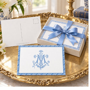 Religiöse Jungfrau Maria Marianisches Kreuz Blaue  Postkarte