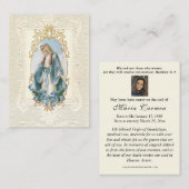 Religiöse Jungfrau Mary Beerdigung Gebet Platzkarte (Vorne/Hinten)
