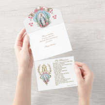 Religiöse Jungfrau Mary Blue Floral Geburtstag Vin