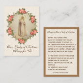 Religiöse Jungfrau Mary Fatima katholisches Gebet Visitenkarte (Vorne/Hinten)