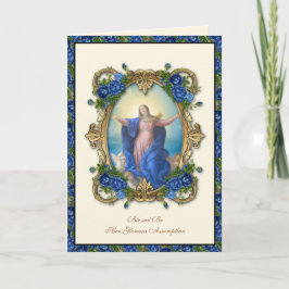 Religiöse Jungfrau Mary floral katholische Annahme Karte