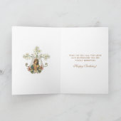 Religiöse Jungfrau Mary Floral Katholische Vintag Karte (Innenseite)