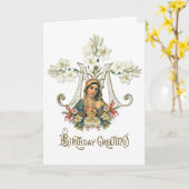 Religiöse Jungfrau Mary Floral Katholische Vintag Karte (Gelbe Blume)