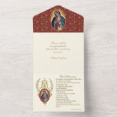 Religiöse Jungfrau Mary Guadalupe Floral Geburtsta All In One Einladung (Innen Boden)