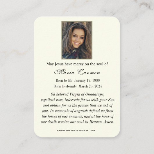 Religiöse Jungfrau Mary Guadalupe Katholische Beer Platzkarte (Rückseite)