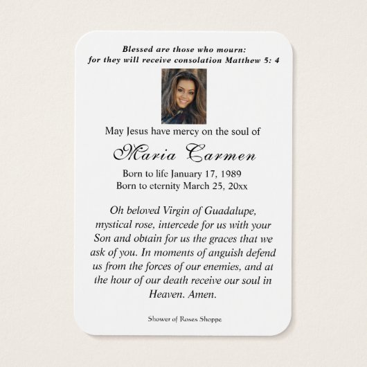 Religiöse Jungfrau Mary Guadalupe Mexiko Beerdigun (Rückseite)