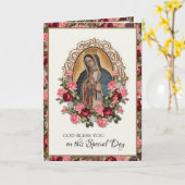 Religiöse Jungfrau Mary Guadalupe Rose Karte (Gelbe Blume)