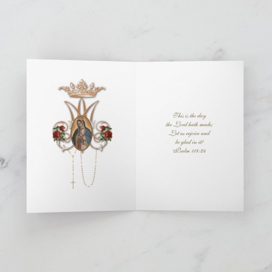 Religiöse Jungfrau Mary Guadalupe Spanische Festka Karte (Innenseite)