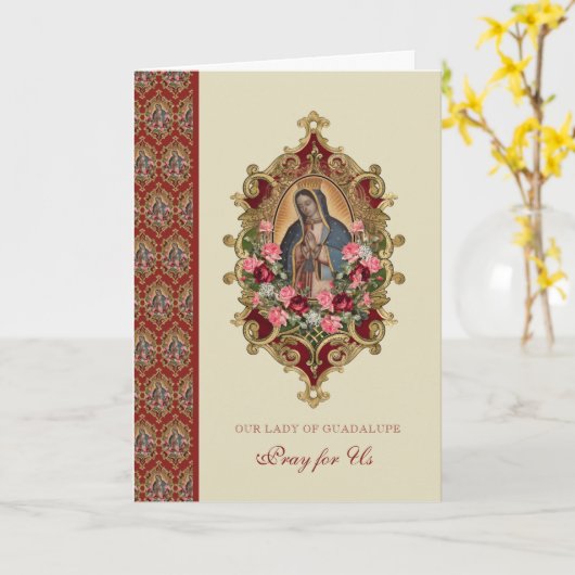 Religiöse Jungfrau Mary Guadalupe Spanische Festka Karte (Gelbe Blume)