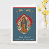 Religiöse Jungfrau Mary Guadalupe Spanische Festka Karte (Gelbe Blume)