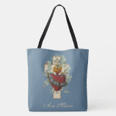Religiöse Jungfrau Mary Heart Floral Cross Tasche (Rückseite)