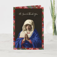Religiöse Jungfrau Mary in Gebet Rose Schrift