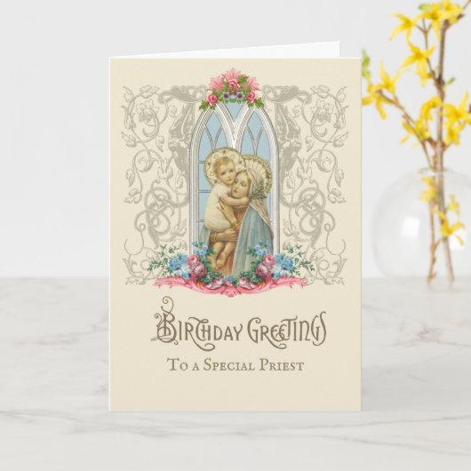 Religiöse Jungfrau Mary Jesus katholischer Prieste Karte (Gelbe Blume)