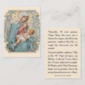 Religiöse Jungfrau Mary Jesus Memorare Gebet Heili Platzkarte (Vorne/Hinten)