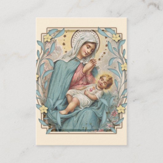 Religiöse Jungfrau Mary Jesus Memorare Gebet Heili Platzkarte (Vorderseite)