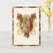 Religiöse Jungfrau Mary Jesus Red Floral katholisc Karte (Gelbe Blume)