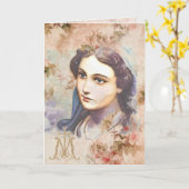 Religiöse Jungfrau Mary Katholic Floral Card Karte (Gelbe Blume)