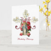 Religiöse Jungfrau Mary Katholic Vintag Karte (Gelbe Blume)