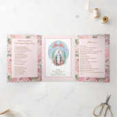 Religiöse Jungfrau Mary Katholisches Gebet florale Dreifach Gefaltete Karte (Innenseite)