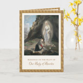 Religiöse Jungfrau Mary Lourdes St. Bernadette Karte (Gelbe Blume)