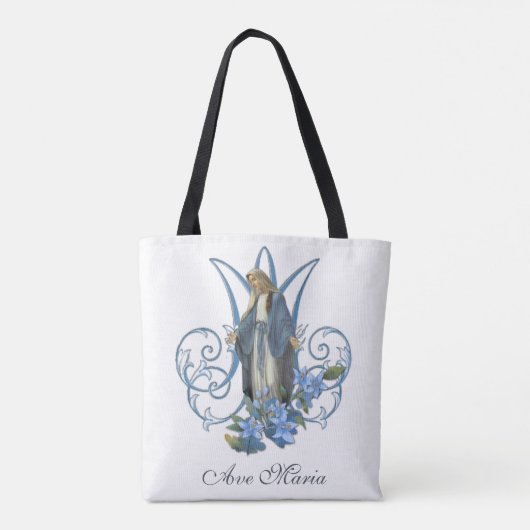 Religiöse Jungfrau Mary Marian Cross Ave Maria Tas Tasche (Rückseite)