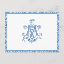 Religiöse Jungfrau Mary Marian Cross Blue Lilies Postkarte
