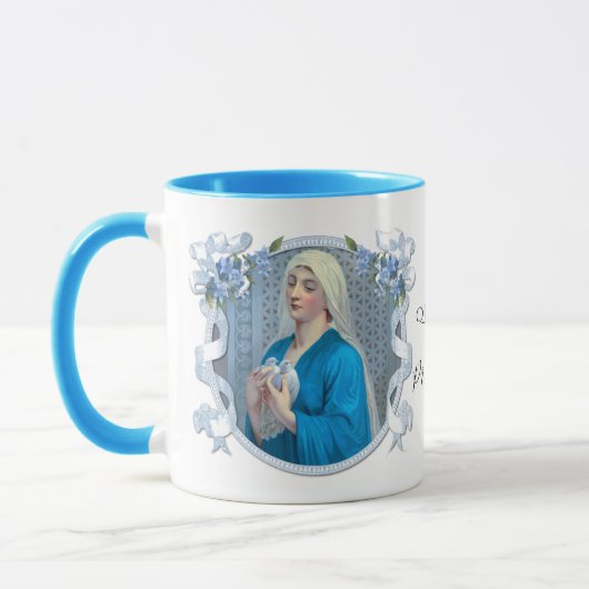 Religiöse Jungfrau Mary mit Doves Katholic Tasse (Links)