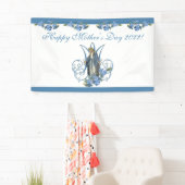 Religiöse Jungfrau Mary Mütter Day Blue Blumen Banner (Insitu)