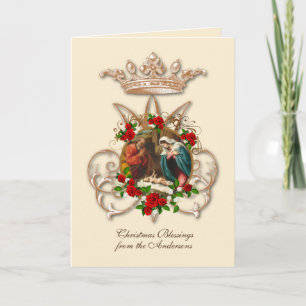 Religiöse Jungfrau Mary Nativity St. Joseph Jesus Feiertagskarte