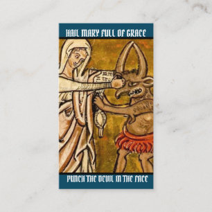 Religiöse Jungfrau Mary Prayer Punch Devil Platzkarte