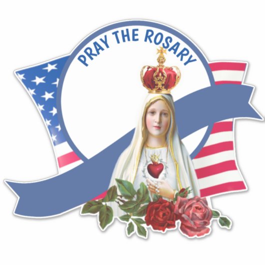 Religiöse Jungfrau Mary Rose Fatima Flag Sticker (Vorderseite)